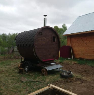 Монтаж бани-бочки №413 от 23.04.2021 в Ржеве