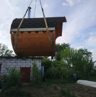 Купить баню бочку № 497 в Ржеве по цене от 374919 руб. цена в Ржеве от 374 919 руб.